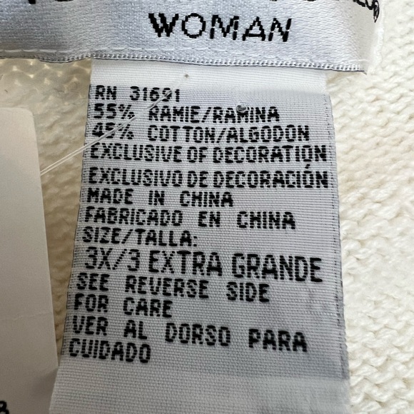 NWT Victoria Jones beautiful beaded eggshell white cardigan sweater size 3X - Picture 10 of 10